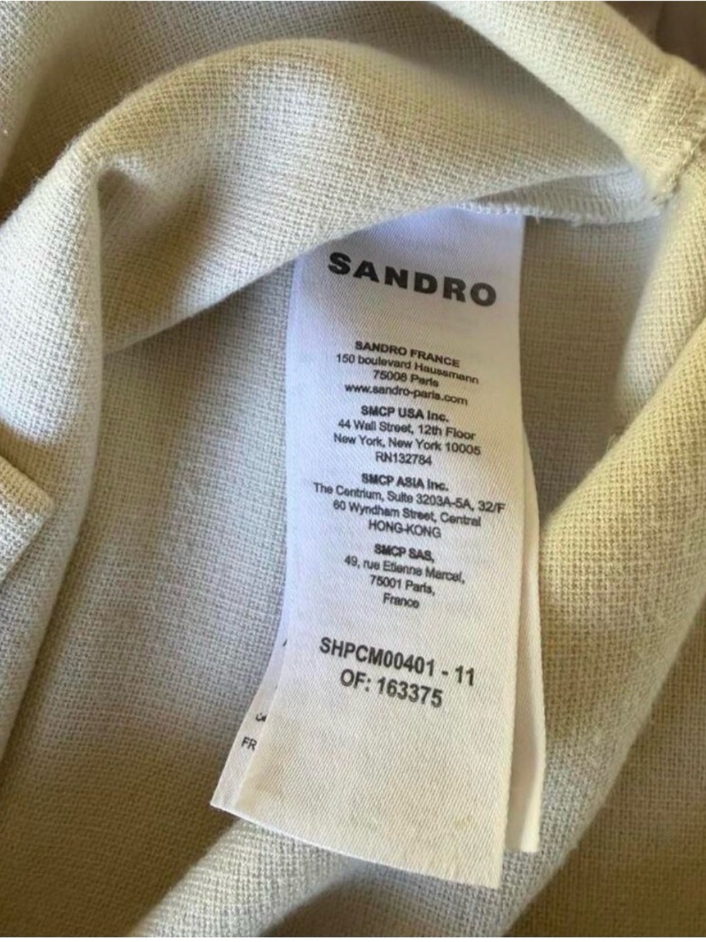 Sandro Men's Short-Sleeve Button-Down Shirt in Cream - Picture 4 of 5